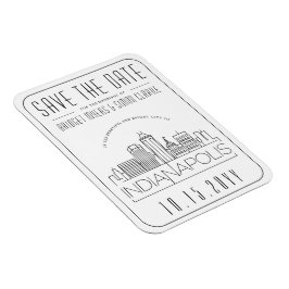 Indianapolis Wedding Stylized City Save the Date Magnet