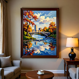 Indianapolis White Bridge Over the White River Poster