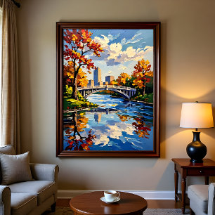 Indianapolis White Bridge über den White River Poster
