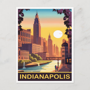 Indianapolis, White River, Bundesstaat Indiana, Re Postkarte