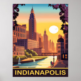 Indianapolis, White River, Indiana Staat, Reisen Poster