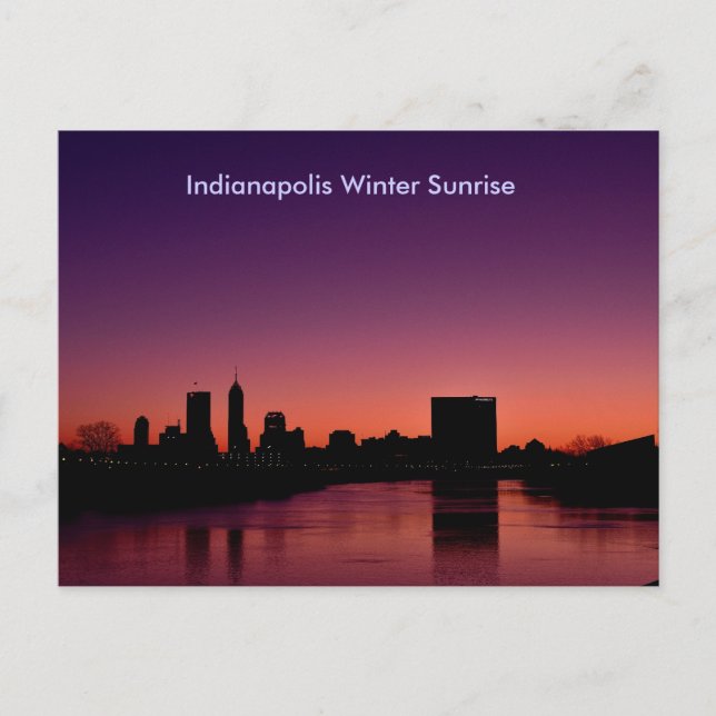 Indianapolis Winter Sunrise Postkarte (Vorderseite)