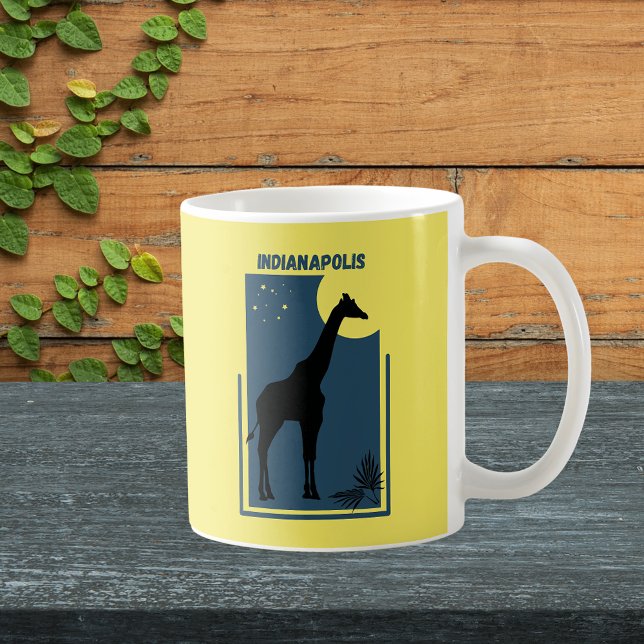 Indianapolis Zoo Indiana Vintage Giraffe Kaffeetasse (Indianapolis Indiana Zoo Safari Animal Adventure Giraffe Mug)