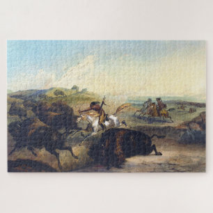 Indianer auf der Büffeljagd Karl Bodmer 1839 Puzzle