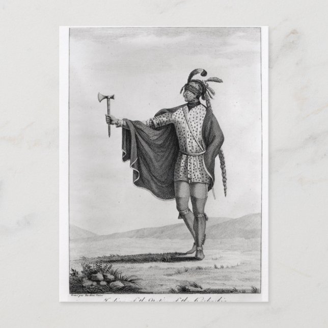 Indianer der Nation von Kaskaskia Postkarte (Vorderseite)