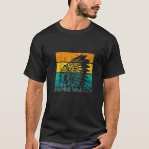 Indianer Häuptling Vintage Retro Native Amerikanis T-Shirt