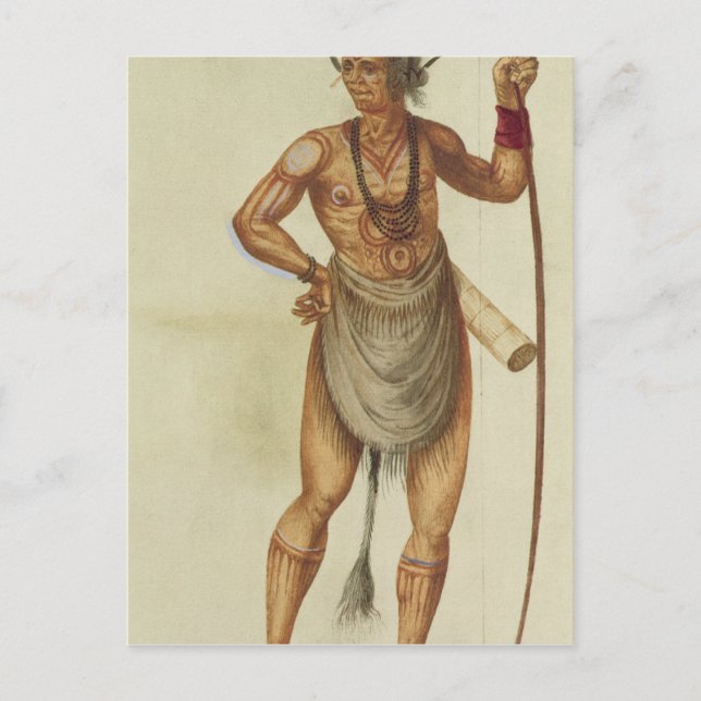 Indianer in Body Paint Postkarte (Vorderseite)