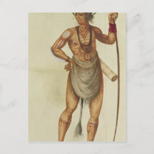 Indianer in Body Paint Postkarte