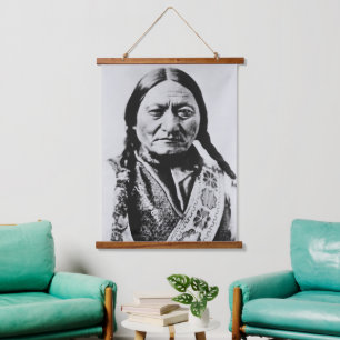 Indianer: Lakota Sitting Bull Fort Buford Wandteppich Mit Holzrahmen