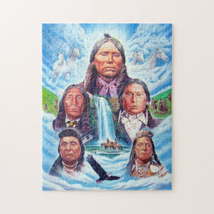 Indianer malen berühmte Indianerhäuptlinge Puzzle