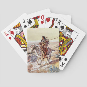 „Indianer mit Speer“ Cowboy-Kunst von Charles Russ Spielkarten