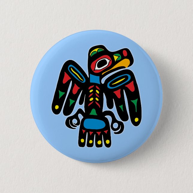 Indianer Native American Rabe raven Button (Vorderseite)