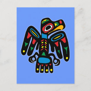 Indianer Native American Rabe raven Postkarte