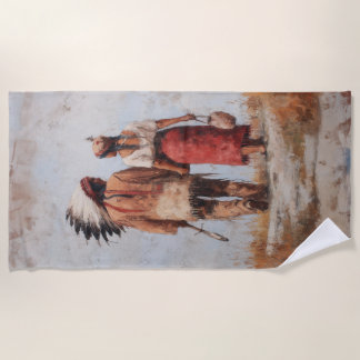 Indianer-Paar Strandtuch