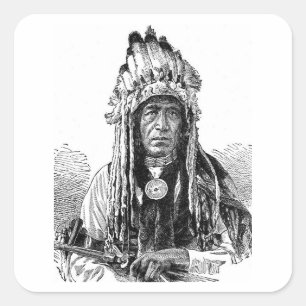 Indianer Quadratischer Aufkleber
