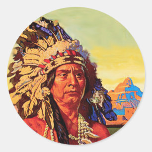 Indianer Runder Aufkleber
