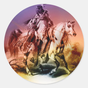 Indianer Runder Aufkleber