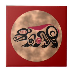 Indianer Schild Native American shield Fliese