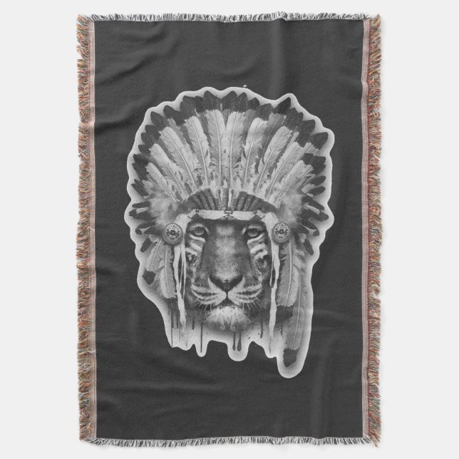 Indianer Tiger Häuptling Decke (Vorderseite Vertikal)