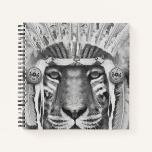 Indianer Tiger Häuptling Notizbuch