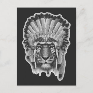 Indianer Tigerhäuptling Postkarte