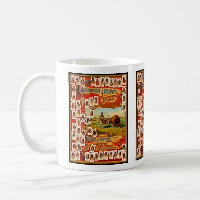 Indianeramerikaner 50 Vintage berühmte Stammesober Kaffeetasse (Links)