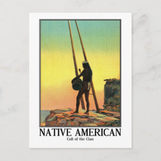 Indianeramerikaner, Clan-Ruf, Vintag Postkarte