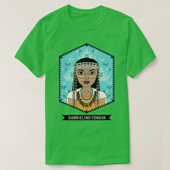Indianeramerikaner Gabrielino Tongva Stamm  T-Shirt (Design vorne)