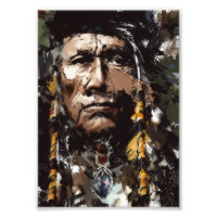 Indianeramerikaner Leiter Portrait Vintage Kunst