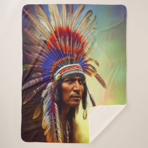 Indianeramerikaner Ojibwe Sherpa Blanket Sherpadecke