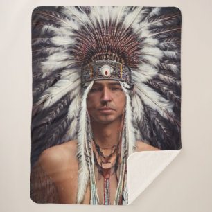 Indianeramerikaner Ojibwe Sherpa Blanket Sherpadecke