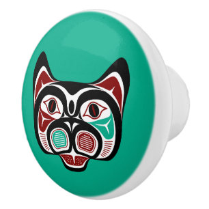 Indianeramerikaner Red Black Vector Haida Kitty Keramikknauf