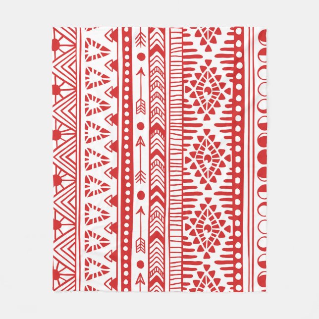 Indianeramerikaner: Red Ink Doodle. Fleecedecke (Vorderseite)