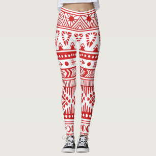 Indianeramerikaner: Red Ink Doodle. Leggings