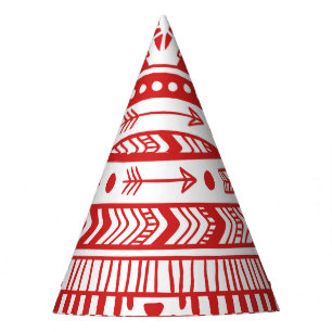 Indianeramerikaner: Red Ink Doodle. Partyhütchen