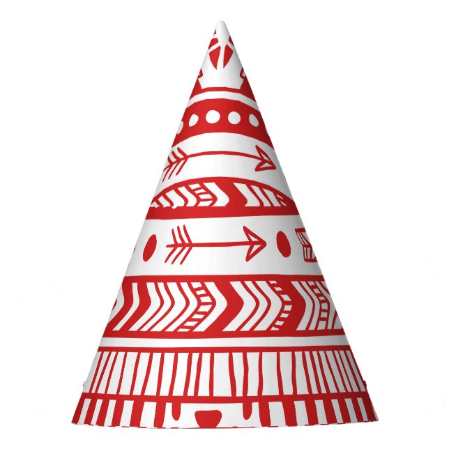 Indianeramerikaner: Red Ink Doodle. Partyhütchen (Vorderseite)