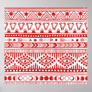 Indianeramerikaner: Red Ink Doodle. Poster