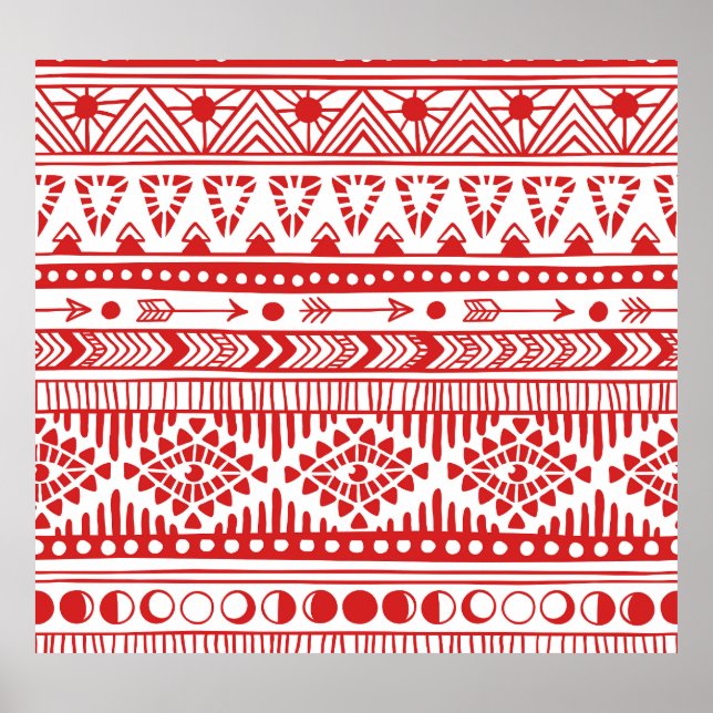 Indianeramerikaner: Red Ink Doodle. Poster (Vorne)