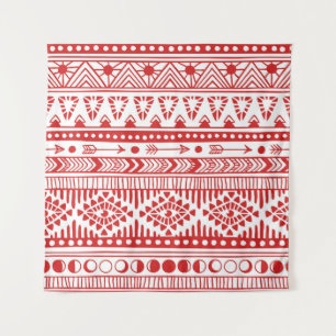 Indianeramerikaner: Red Ink Doodle. Wandteppich