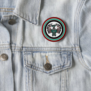 Indianeramerikaner Roter Haida Art Thunderbird Button