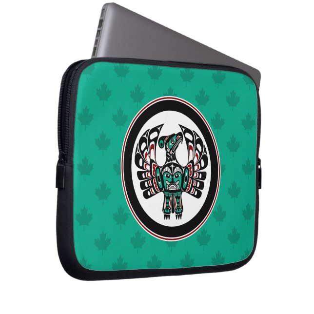Indianeramerikaner Roter Haida Art Thunderbird Laptopschutzhülle (Vorne Rechts)