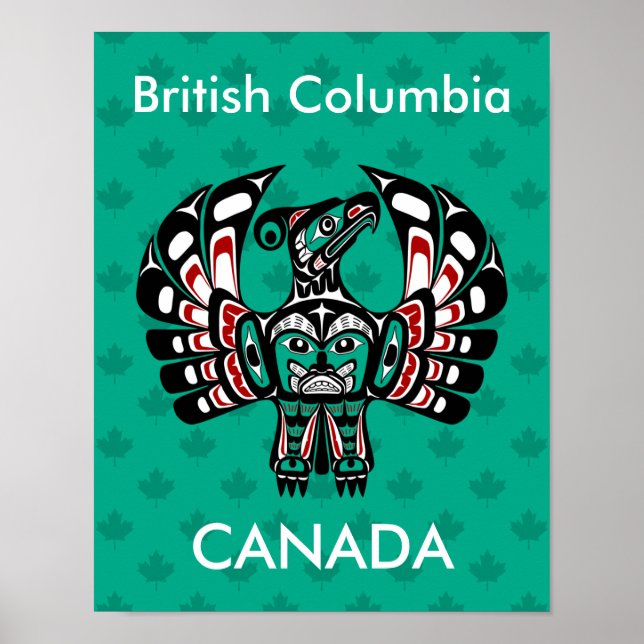 Indianeramerikaner Roter Haida Art Thunderbird Poster (Vorne)