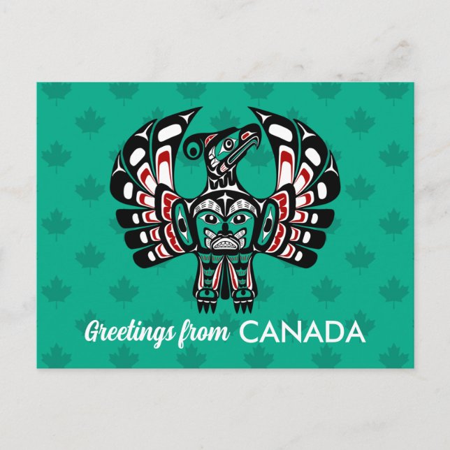 Indianeramerikaner Roter Haida Art Thunderbird Postkarte (Vorderseite)