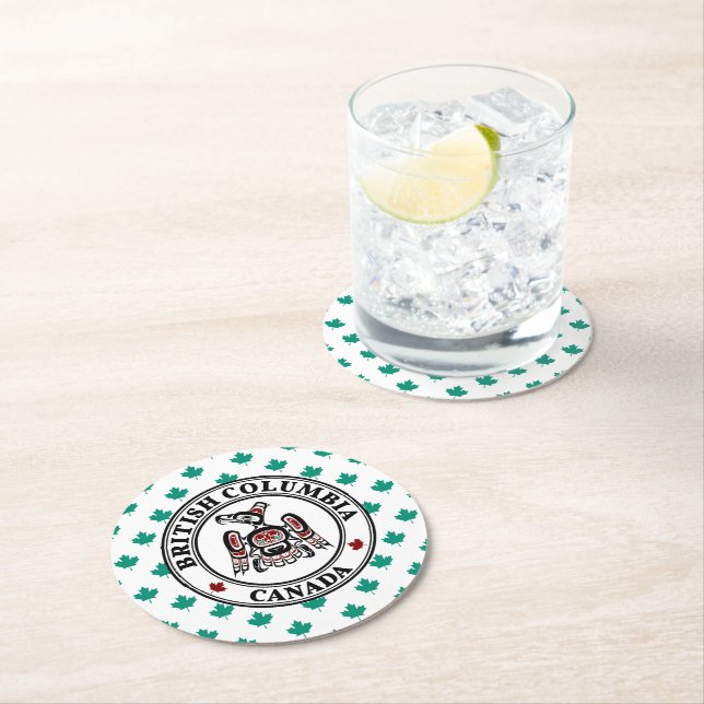 Indianeramerikaner Roter Kaigani Thunderbird Runder Pappuntersetzer (Vor Ort)