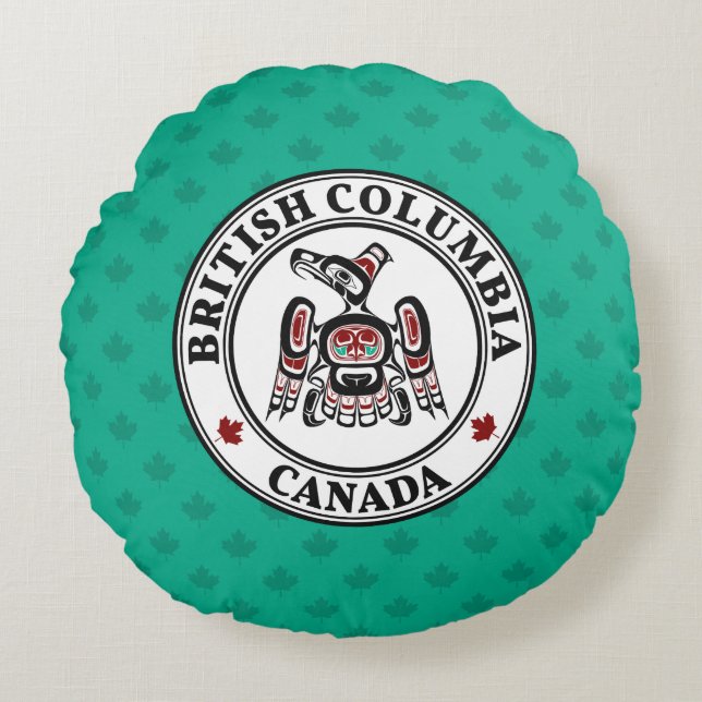 Indianeramerikaner Roter Kaigani Thunderbird Rundes Kissen (Vorderseite)