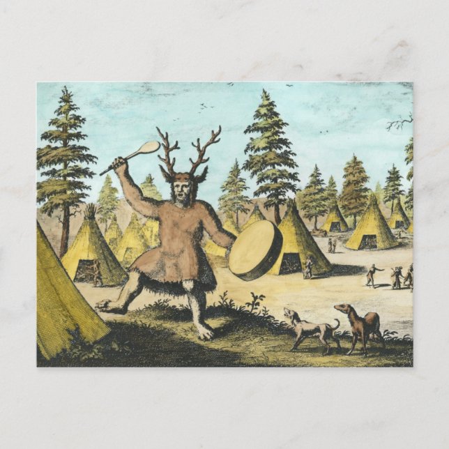 Indianeramerikaner Shaman Postkarte (Vorderseite)