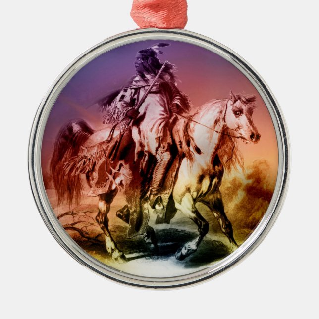 Indianeramerikaner Silbernes Ornament (Vorne)