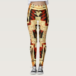 Indianeramerikaner, Vintag handGezeichnet Abstrakt Leggings