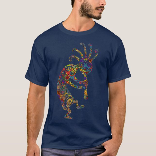 Indianeramerikanisch Kokopelli mit Ornamenten P Fa T-Shirt (Vorderseite)