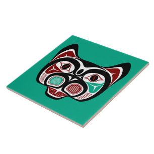 Indianeramerikanisch Red Black Vector Art Kitty Fliese
